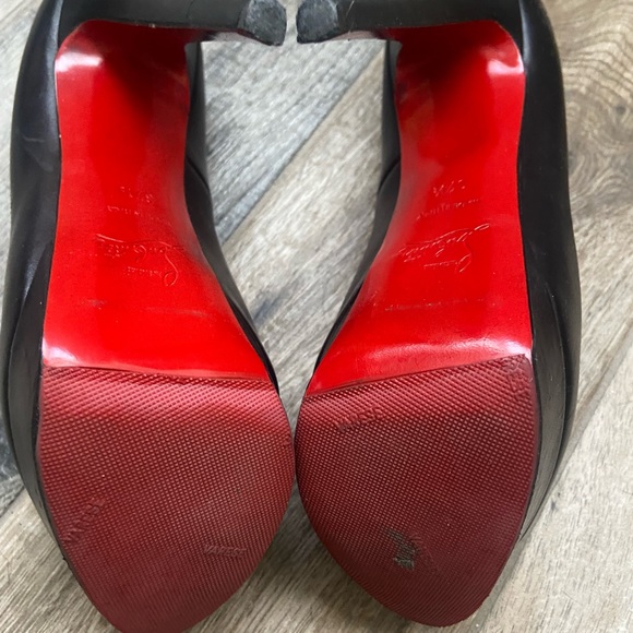 Christian Louboutin Black Leather Lady Peeps - Picture 5 of 6